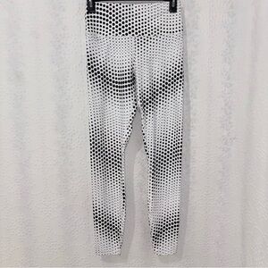 Fabletics White Black Star Polka Dot High Waisted Leggings Small Athleisure
